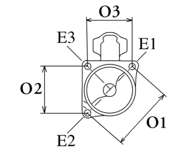 Côtes et dimensions du démarreur