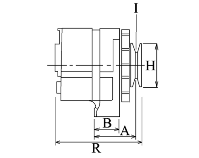 Côtes et dimensions de l'alternateur