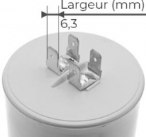 Côtes et dimensions du condensateur de 100uF