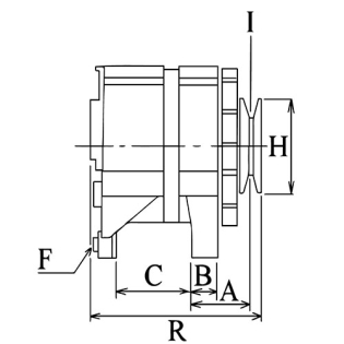 Côtes et dimensions de l'alternateur