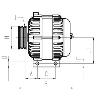 schema dimension alternateur DENSO 1042102170